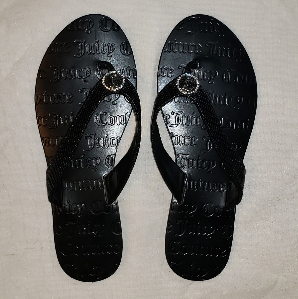 Juicy Couture Black 5.5 Flip Flops